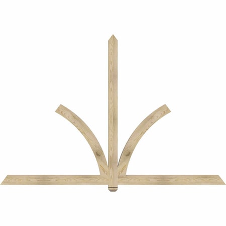 Ekena Millwork Redmond Rough Sawn Timber Gable Bracket, Douglas Fir, 96"W x 64"H x 4"D x 4"F, 16/12 Pitch GBW096X64X0404RED00RDF